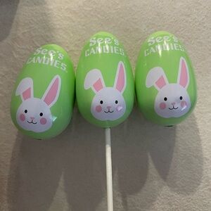 SEE'S CANDIES Lot of 3 Happy Easter Lollipop Covers Bunny Egg Spring Pastel NEW